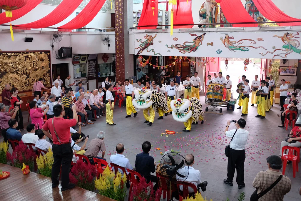 A Vietnamese lion dance performance at a community celebration